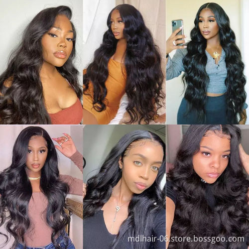 Vendor Stock 13X4 Hd Transparent Swiss Lace Wigs Human Hair Lace Front Glueless Brazilian 100% Virgin Natural Human Hair Wigs